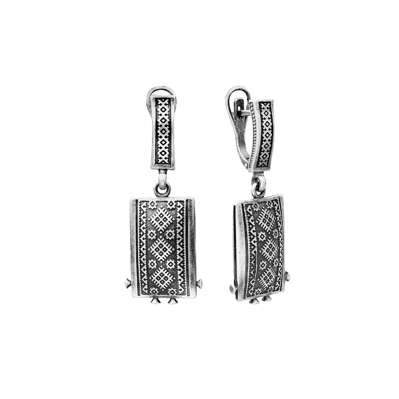 11010006-vishivka Серьги вышивка прямоугольные — изображение 1